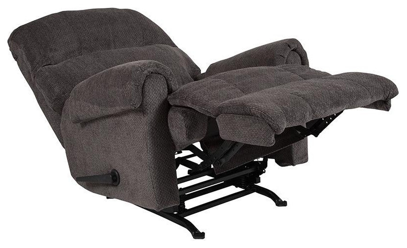 Contemporary Kelly Gray Super Soft Microfiber Rocker Recliner