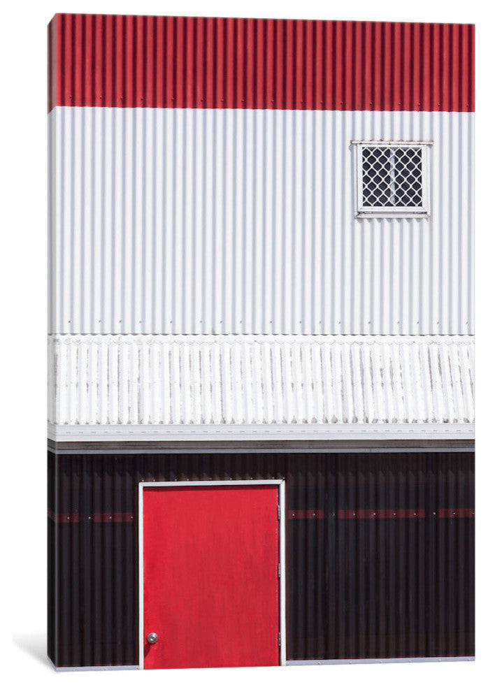 "Red White Black" by Jacqueline Hammer, 26x18x1.5