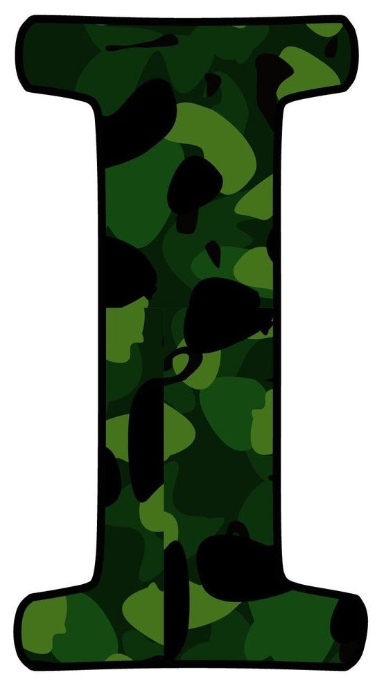 VWAQ Camoflauge I Wall Decal Peel and Stick Military Camo Pattern Wall Letter