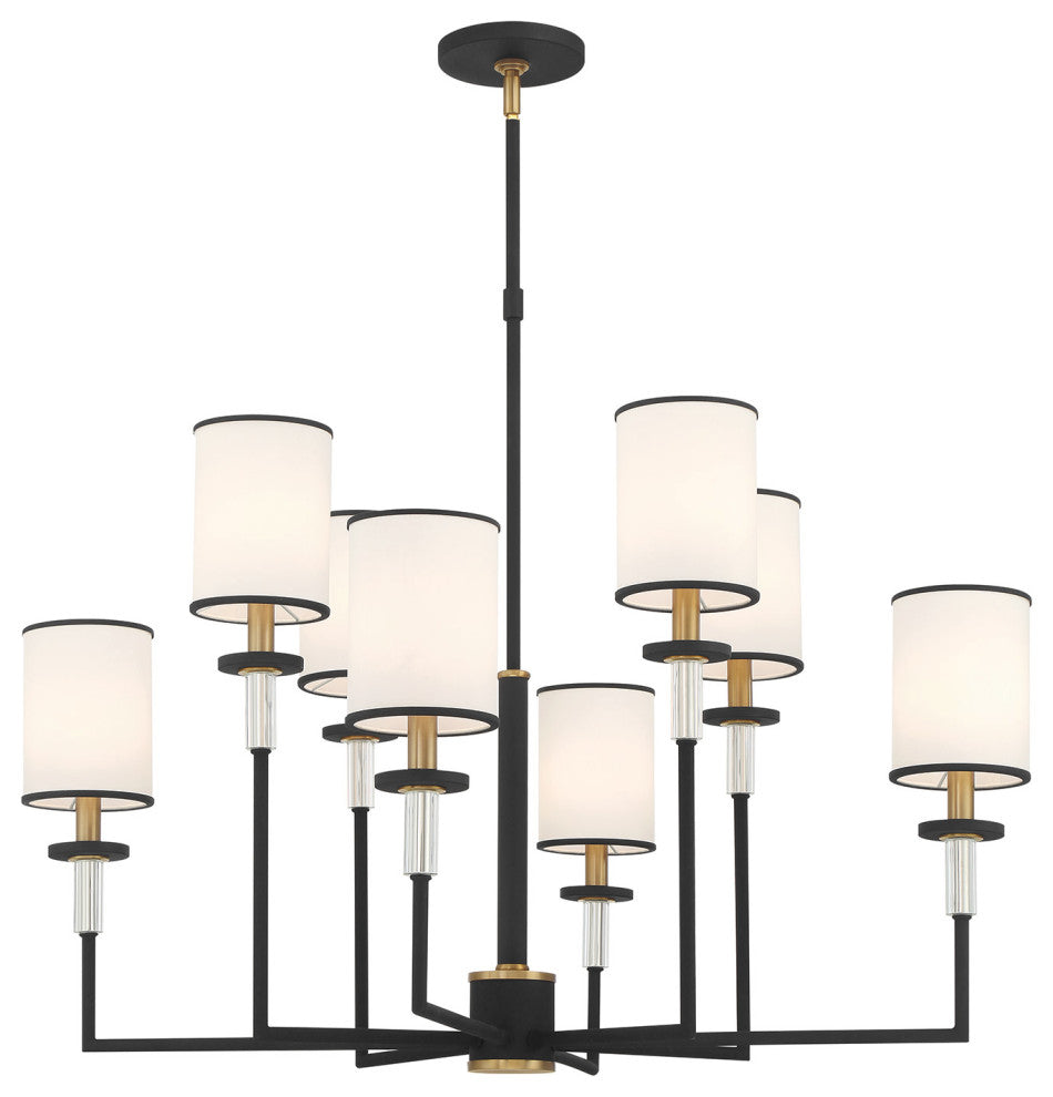 Crystorama Lighting Group HAT-478 Hatfield 8 Light 33"W Crystal - Vibrant Gold