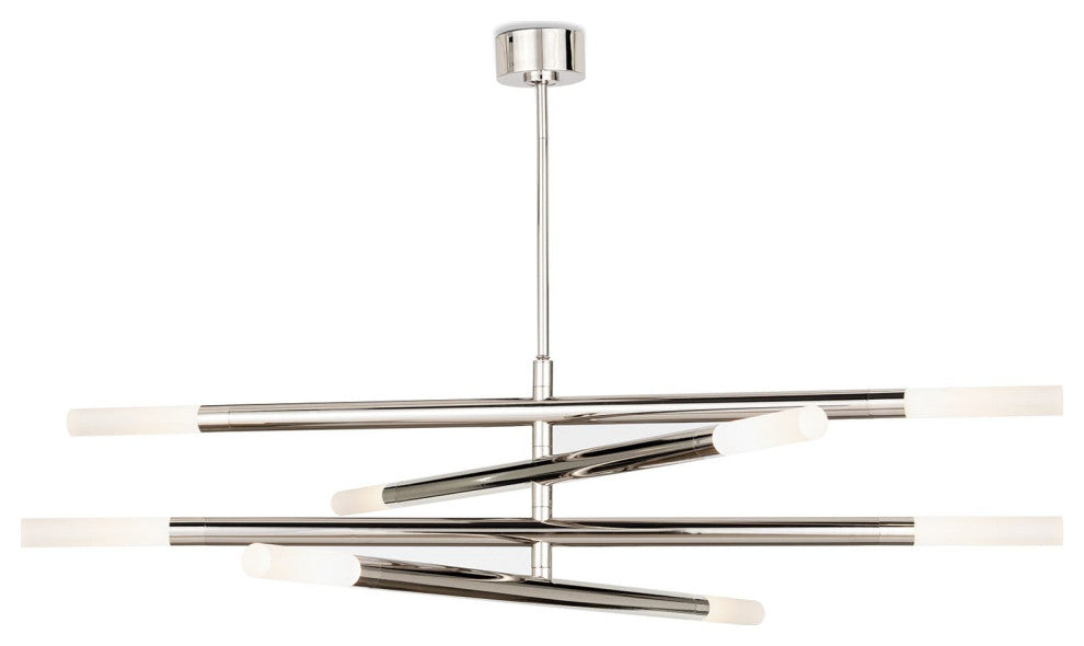Wick Chandelier, Polished Nickel