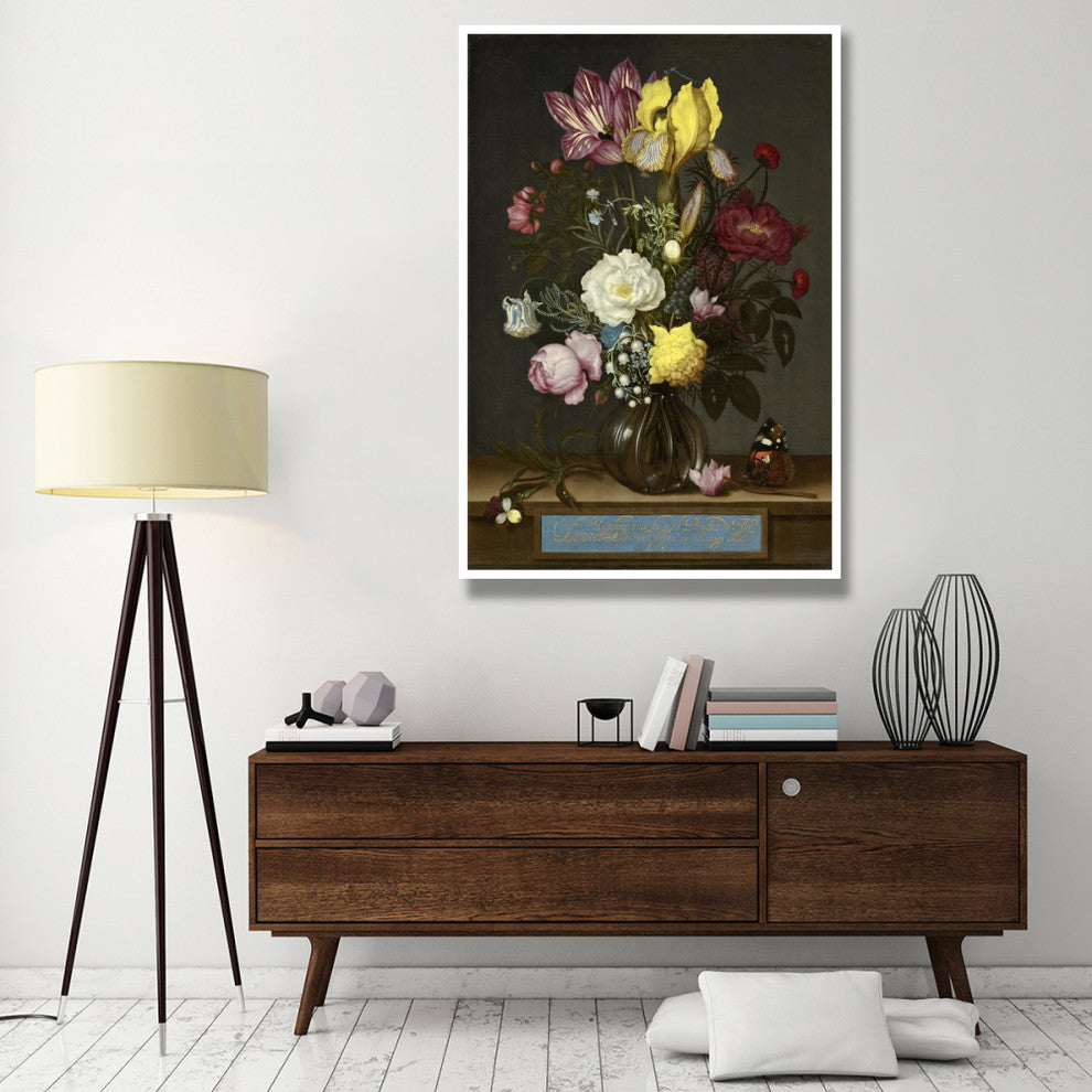 "Bouquet of Flowers in a Glass Vase, 1621" Paper Art, 42"x62"