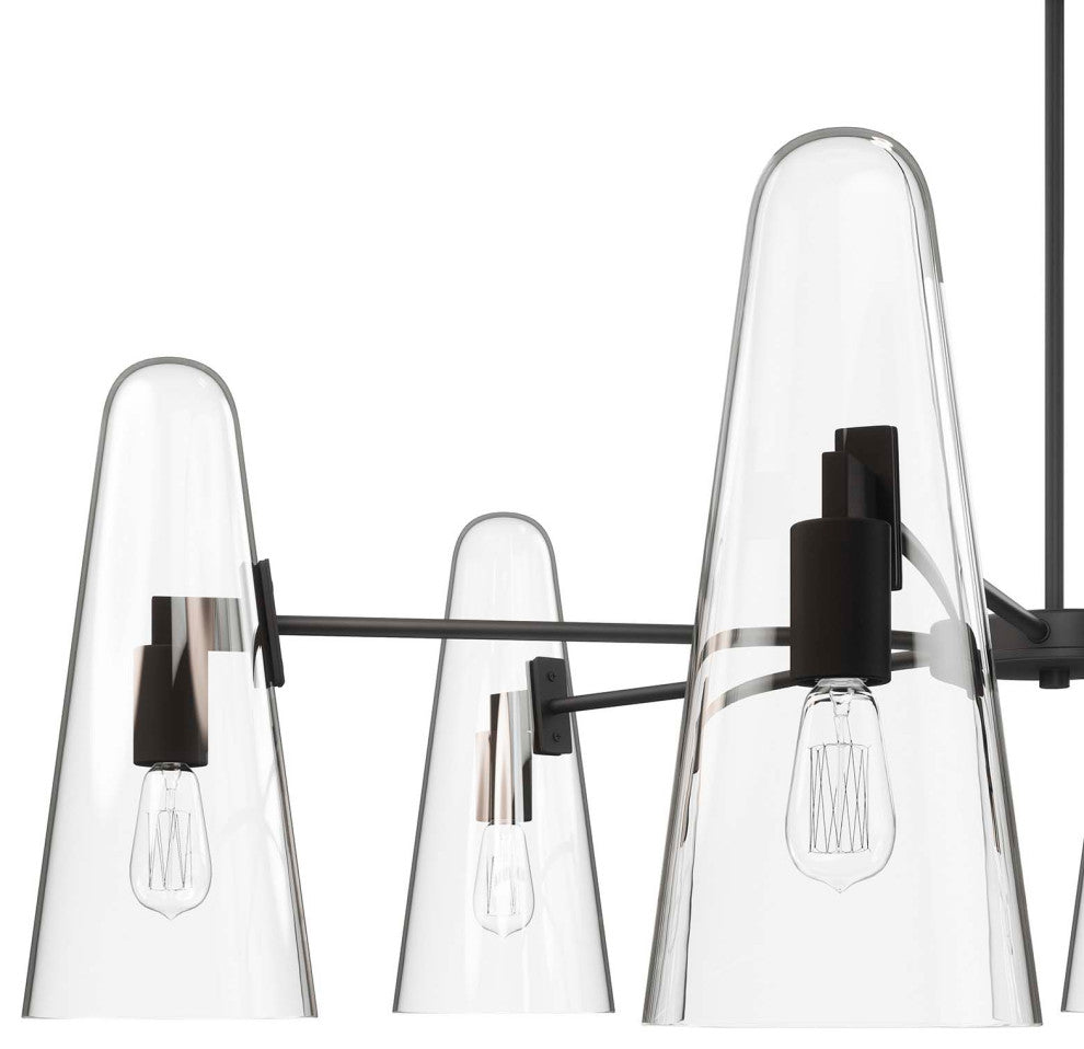 Beacon 6-Light Chandelier, Clear Black