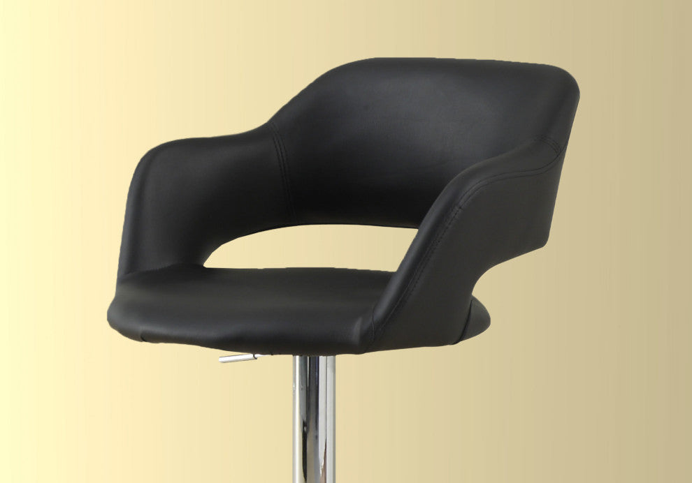 HomeRoots 21" x 22.5" x 36" Black Foam Metal Leather Look Barstool