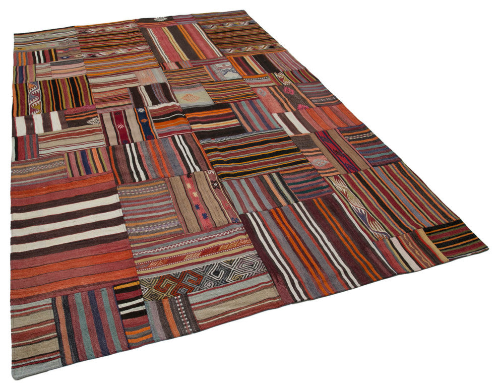 Rug N Carpet - Handmade Anatolian 6' 7'' x 9' 10'' Unique Patchwork Kilim Rug