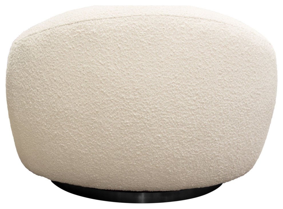 Pascal Swivel Chair With Boucle Textured Fabric, Bone