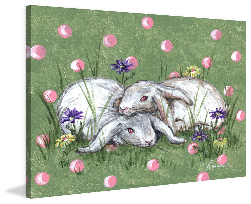 Marmont Hill, "Bunny Love" by Reesa Qualia Painting on Wrapped Canvas, 60x40