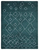HAND KNOTTED LOOM SILK AREA RUGS-6'x9',Rectangle,Dark Green White,Contemporary