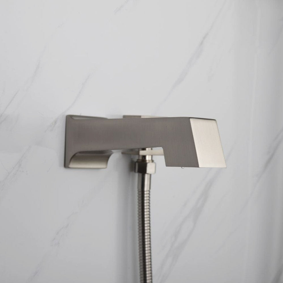 Cero Set 8" Brushed Nickel Square Rain Shower and Handheld