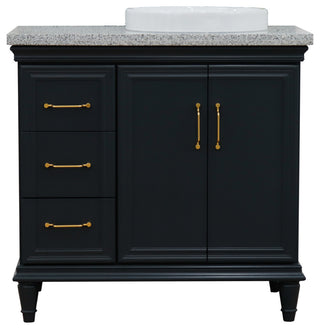 37" Single Vanity, Dark Gray Finish With Gray Granite