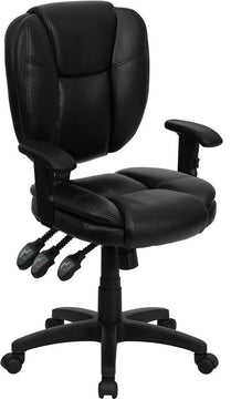 Flash Furniture Mid Back Ergonomic Task Office Chair with Arms in Black
