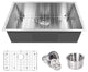 Stainless Steel Undermount Single Bowl Kitchen Sink with Accessories, Silver, 30