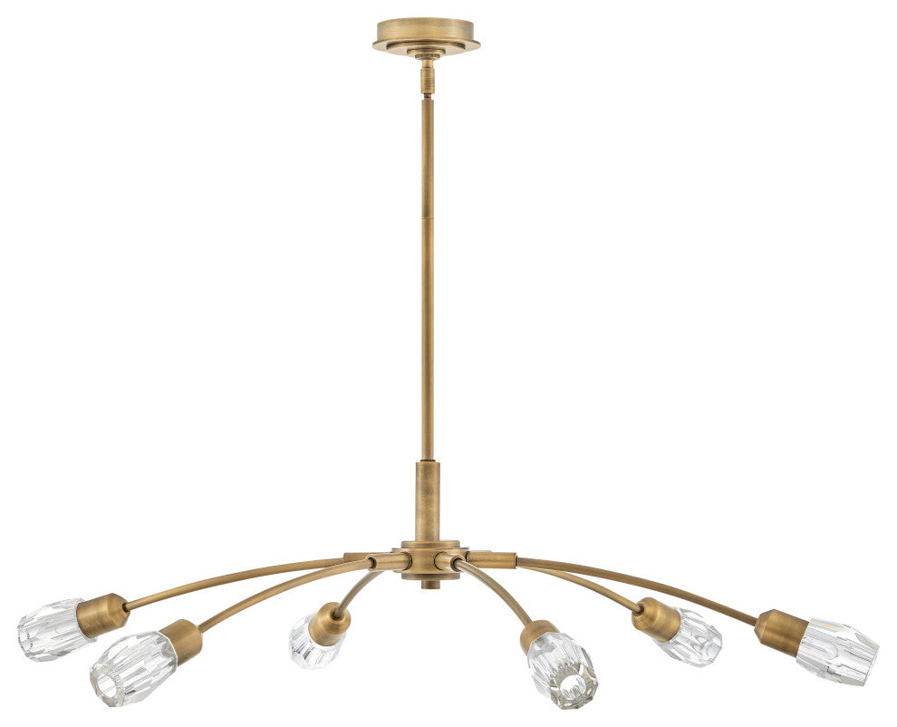 Fredrick Ramond Atera Large Single Tier Chandelier, Heritage Brass