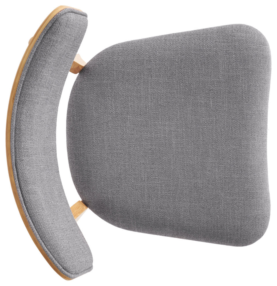 Crystal Mid-Century Modern Fabric Upholstered Dining Chairs, Set of 2, Dark Gray