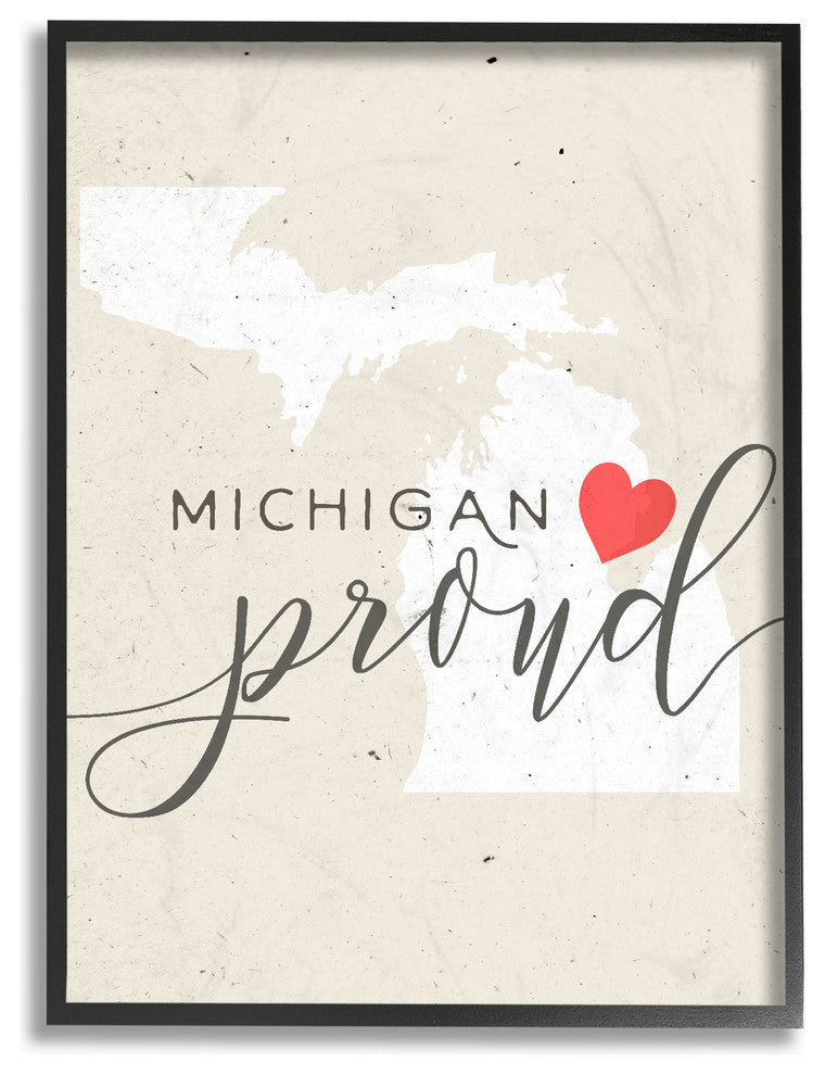 Michigan Proud, 16x20, Framed Giclee Texturized Art