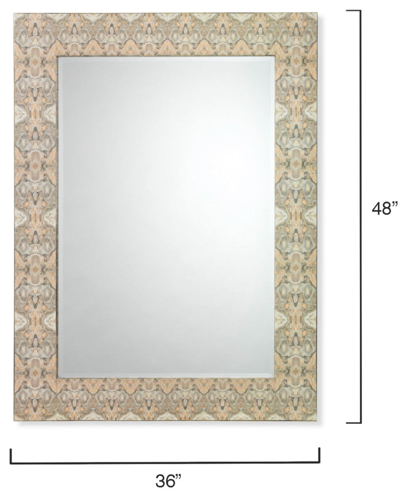Rorschach Mirror, Gray and Cream Lacquer