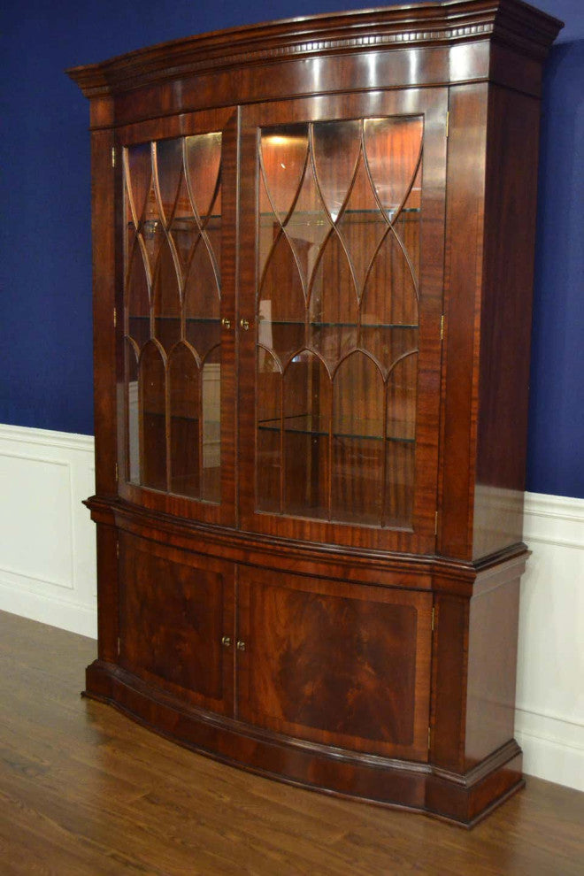 Mahogany Bow Front Display China Cabinet by Leighton Hall