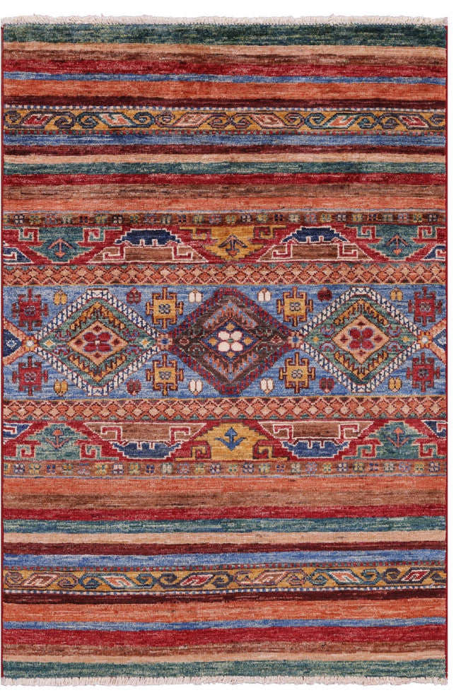 2' 9" X 4' 0" Khorjin Super Kazak Hand Knotted Wool Rug - Q12341