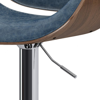 Marana Bentwood Adjustable Swivel Bar Stool, Distressed Blue