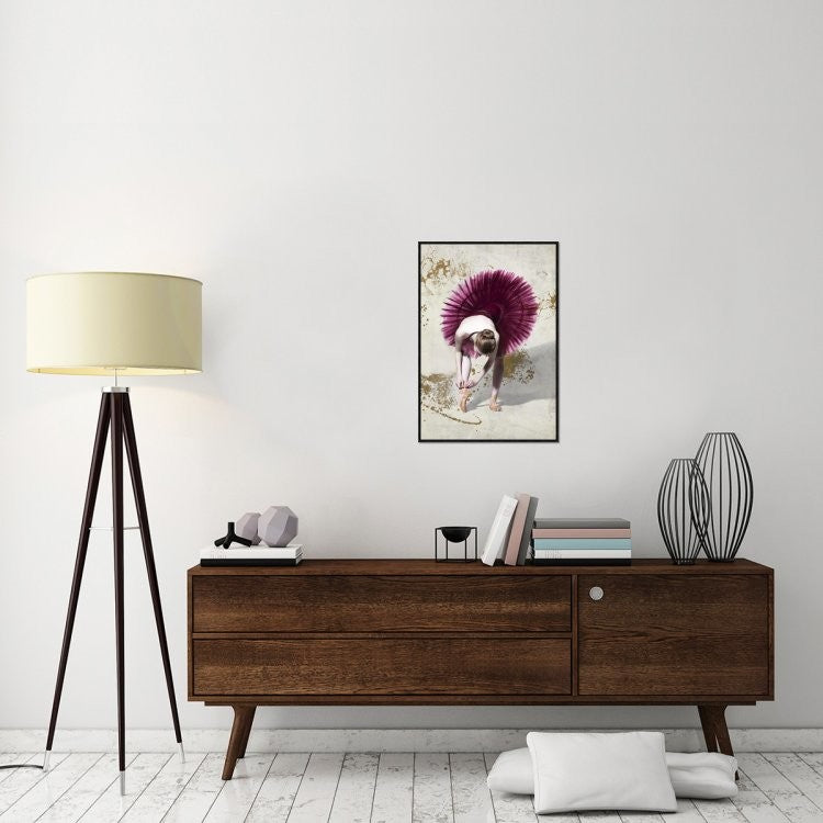 "Purple Ballerina" Framed Canvas Giclee by Teo Rizzardi, 21x31"