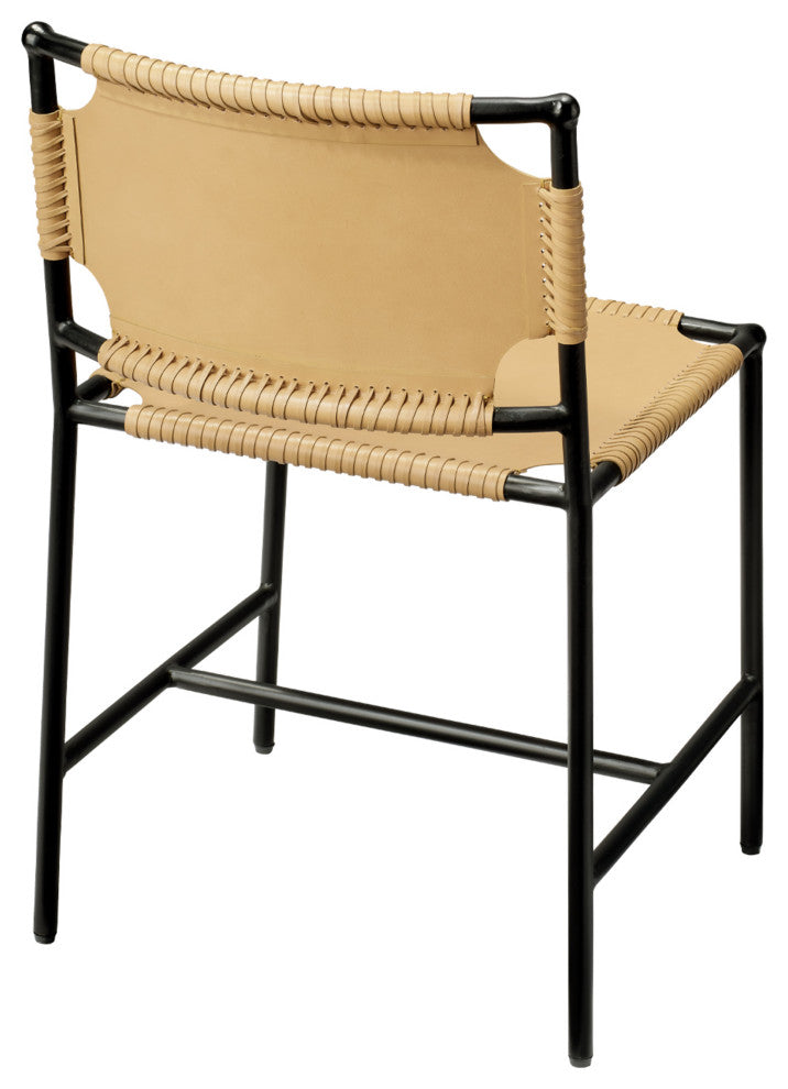 Asher Leather Dining Chair, Cashew