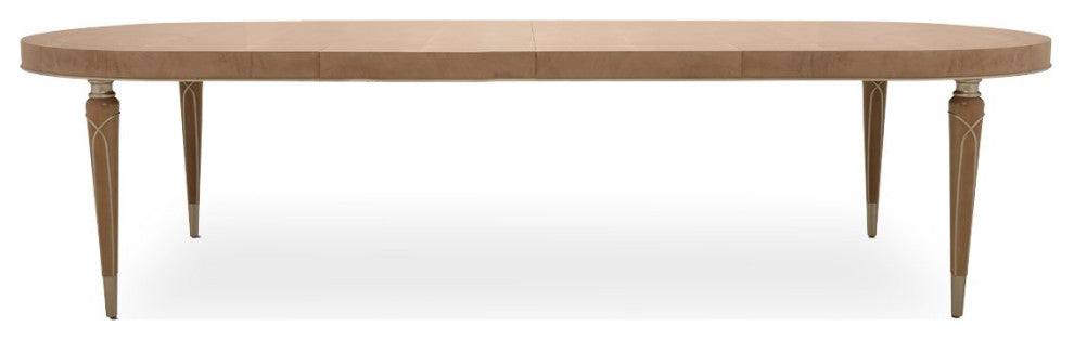 Aico Amini Villa Cherie 7 PC Oval Dining Set in Caramel