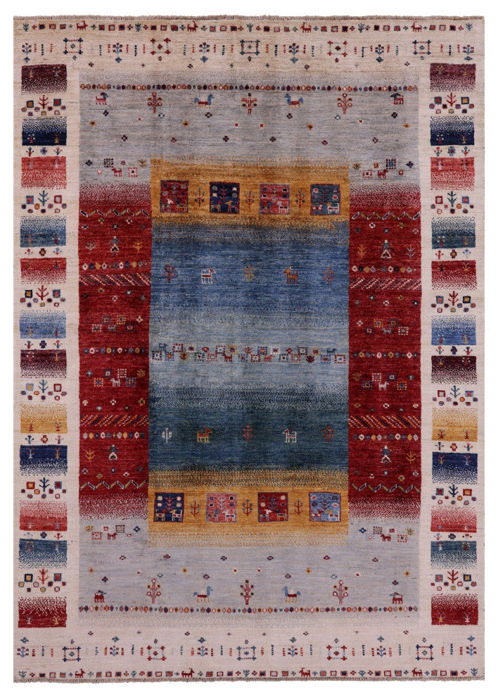 5' 5" X 7' 9" Tribal Persian Gabbeh Handmade Wool Rug Q9760