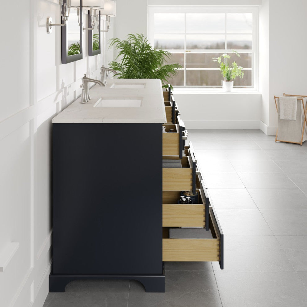 Eviva Storehouse 84" DS Freestanding Bathroom Vanity, Deep Gray