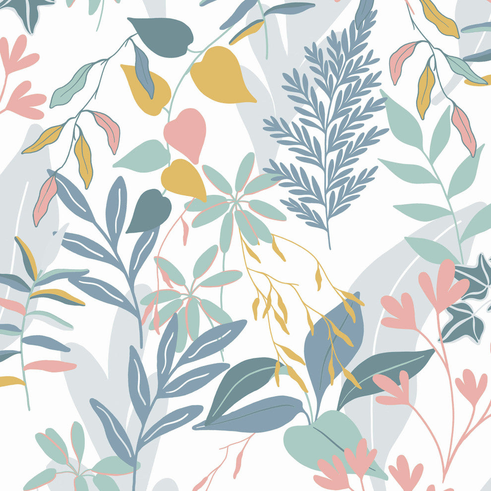 Transform Inky Leaf Indigo Peel and Stick Wallpaper