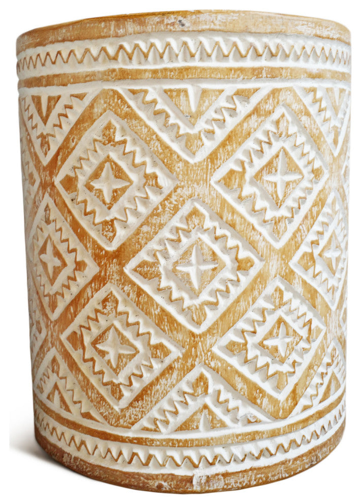 Java White Wash Side Table Stand
