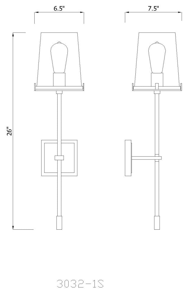 Zlite 3032-1S-RB 1-Light Wall Sconce, Clear