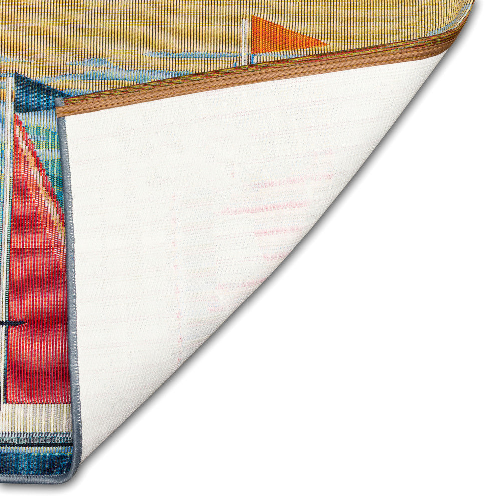 Esencia See Spot Sail Indoor/Outdoor Mat Blue 2'x2'10"