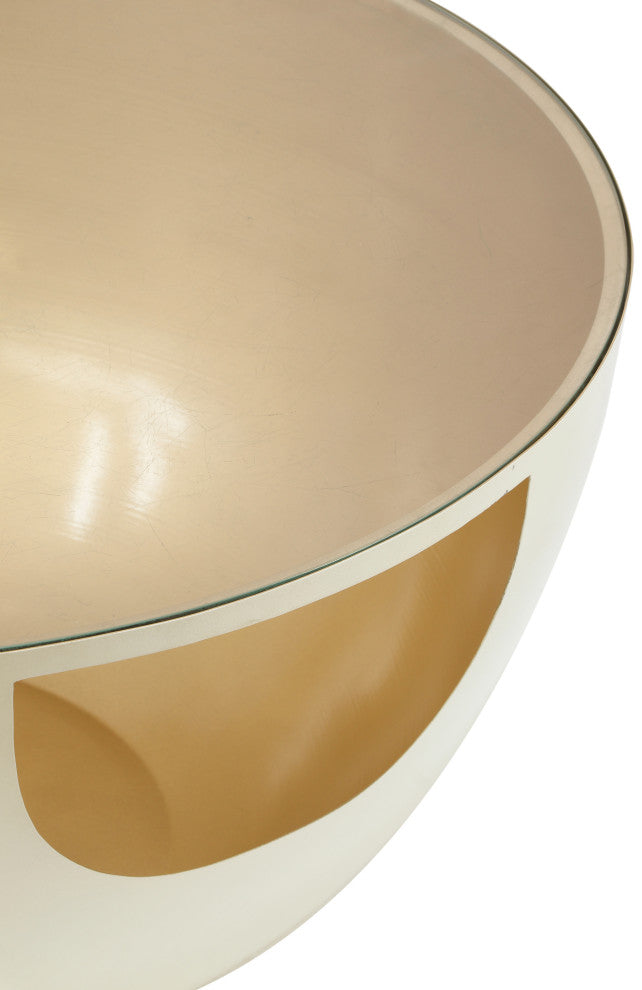 Doma Coffee Table, Cream / Brushed Gold