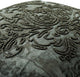 Damask Silver Foil Grey & Silver Velvet 24"x24" Pillow Cover, Steel Damask