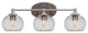 Capri 3-Light Bath Bar, Brushed Nickel/Clear Bubble
