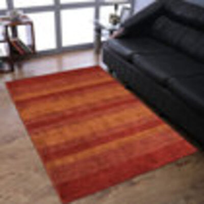 HAND KNOTTED LOOM SILK ECO-FRIENDLY RUG-2'6''x12',Runner,Orange Rust,Contemporar