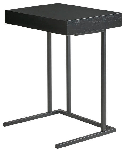 INK+IVY Wynn Pull-Up Accent Table with Drawer, Black