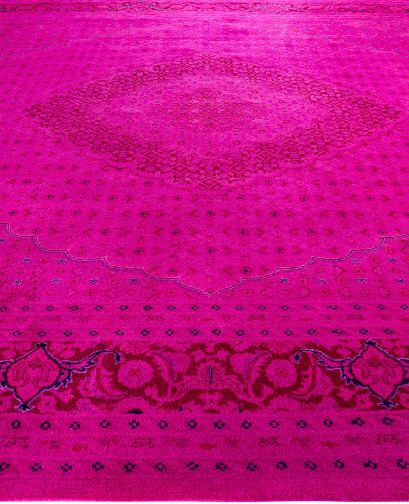 Overdyed One-of-a-Kind Hand-Knotted Area Rug Purple, 8' 2" x 10' 3"