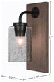 Oxbridge Wall Sconce, Matte Black & Painted Distressed Metal, 4" Smoke Bubble