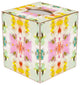 WB542LP-Laura Park Giverny Wastepaper Basket, Scalloped Top and Wood Tissue Box Cover