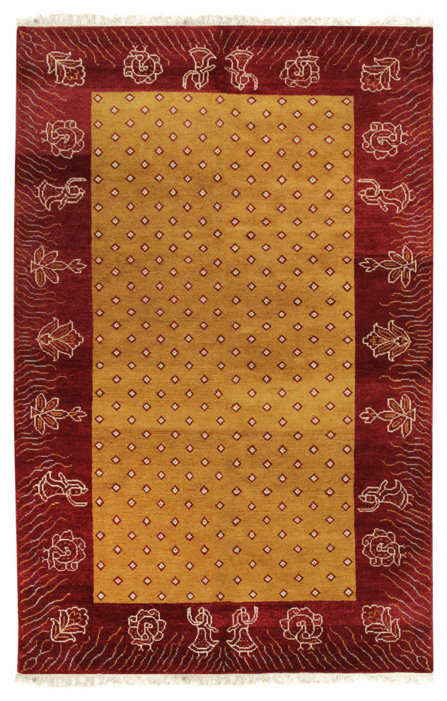 Yellow Transitional All Over Ningxia Area Rug