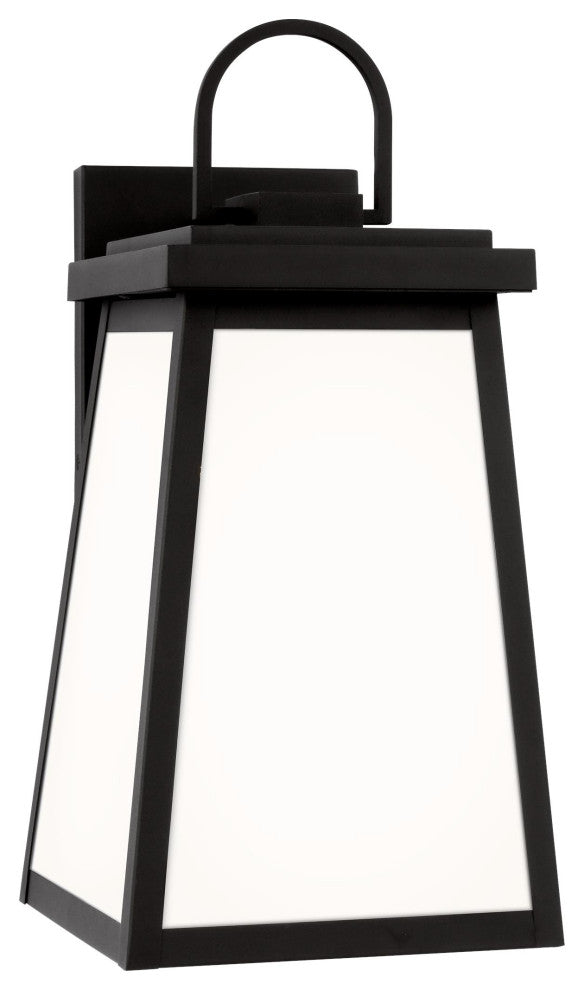 Founders Large One Light Outdoor Wall Lantern, Black