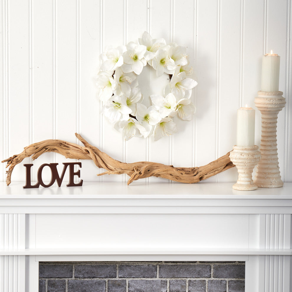 Nearly Natural 18ï¿½ White Amaryllis Artificial Wreath