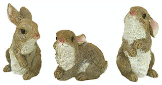 Garden Rabbit Statue Sculpture - Set of 3