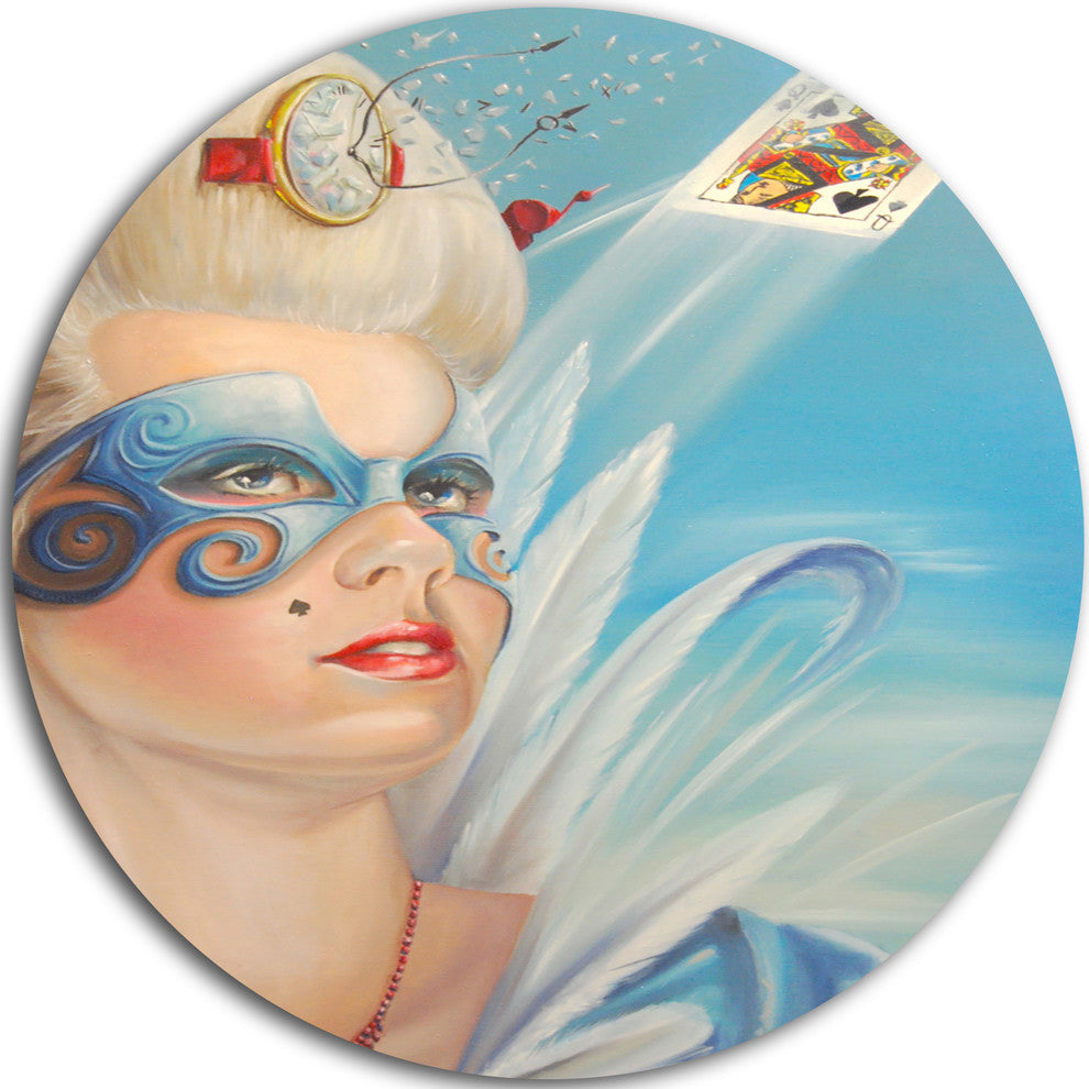 Venetian Romance, Portrait Digital Art Round Wall Art, 11"