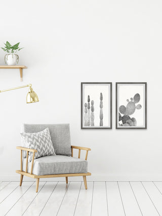 Textured Cactus Diptych, 2-Piece Set, 8x12 Panels