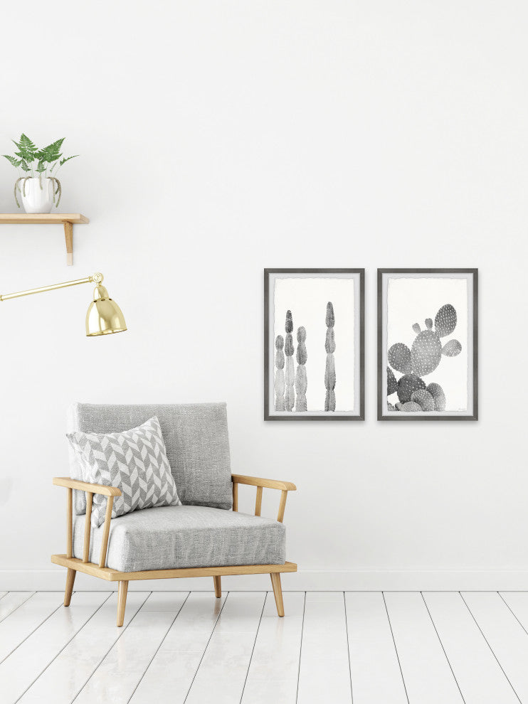 Textured Cactus Diptych, 2-Piece Set, 8x12 Panels