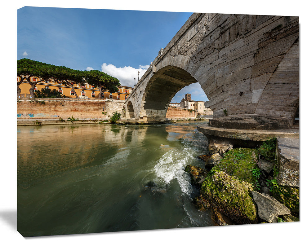 Cestius Bridge Over Tiber River, Landscape Canvas Art Print, 60x40