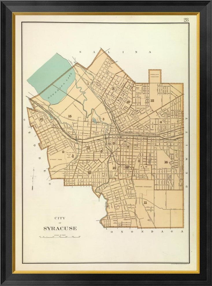 "Syracuse, New York, 1895" Framed Canvas Giclee by Joseph Rudolf Bien, 30x40"