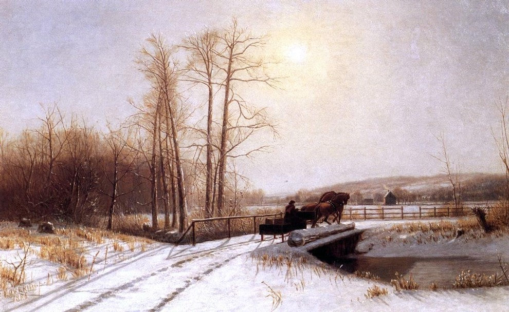 Clinton Loveridge Winter Scene, Gallery Wrapped Canvas Print, 18"x27"